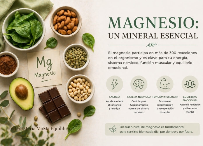 Magnesio mineral esencia energia