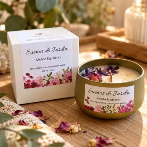 Vela artesana aromática Sueños de Jardín